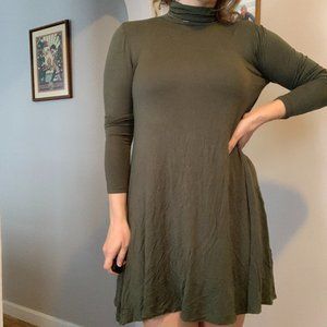 Forest Green Turtleneck Dress
